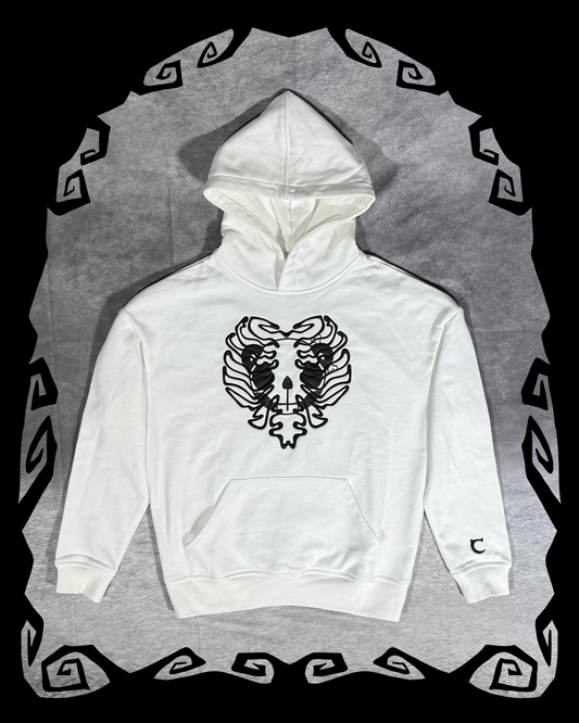 ETERNAL AFFECTION BONE HOODIE - WHITE