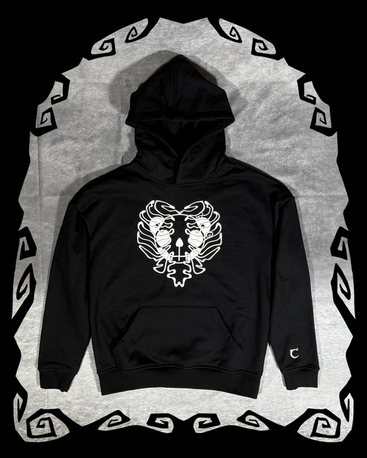 ETERNAL AFFECTION BONE HOODIE - BLACK