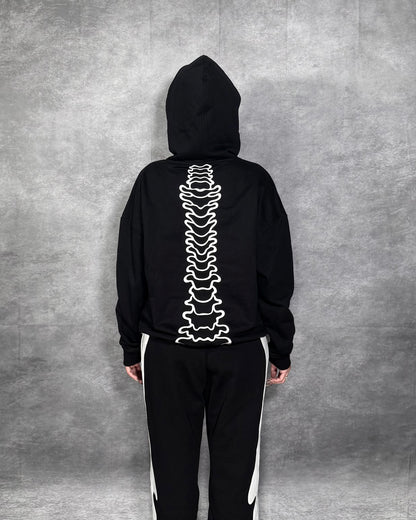 ETERNAL AFFECTION BONE HOODIE - BLACK