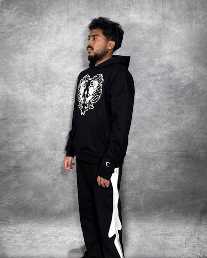 ETERNAL AFFECTION BONE HOODIE - BLACK