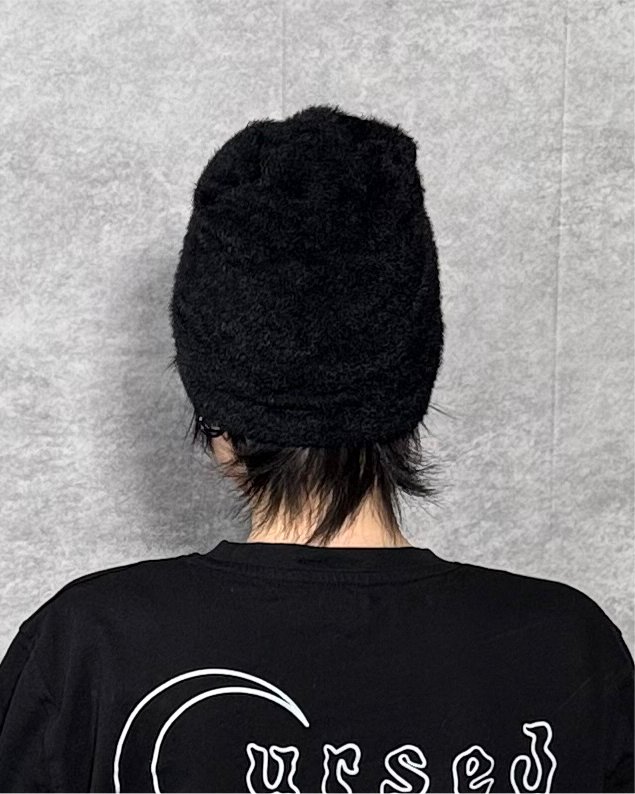 WHITE CRESCENT FUR BEANIE – Cursed little Creature