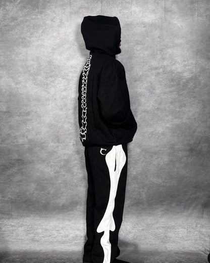 ETERNAL AFFECTION BONE HOODIE - BLACK