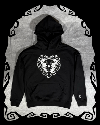 ETERNAL AFFECTION BONE HOODIE - BLACK